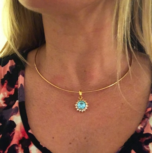 Topaz & Diamonique 24K plated, Nolan Miller Neckla - Picture 7 of 8